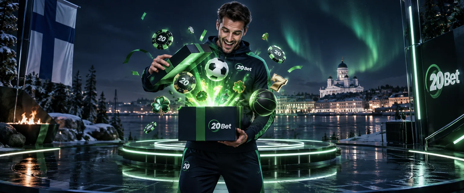 Adult man in 20Bet sportswear — The 20Bet Finland Bonuses, Read Where It Counts